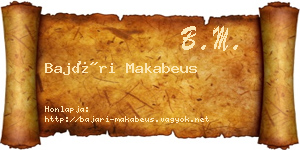 Bajári Makabeus névjegykártya